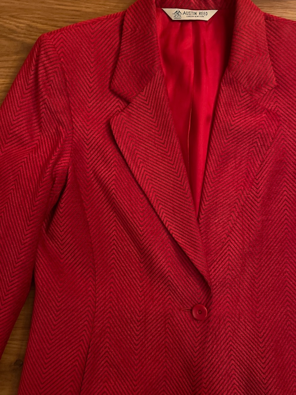 Vintage Austin Reed London-New York Red Herringbone Blazer - Made in USA